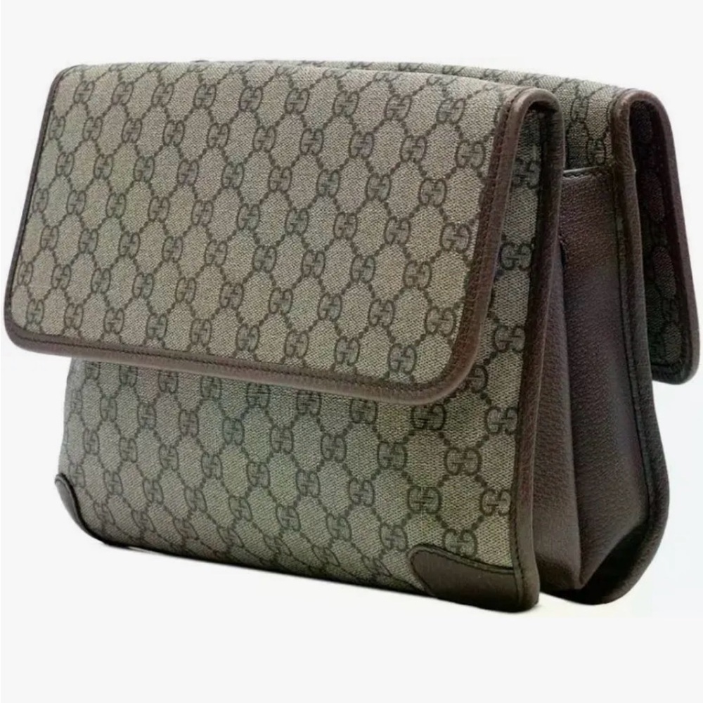 Gucci GG Supreme Canvas Crossbody Bag with Web Strap - Brown/Tan/Green/Red - Picture 5 of 5